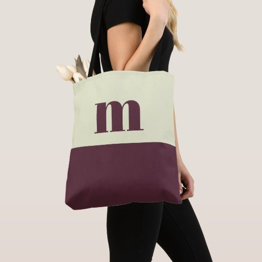 White & brown initial personalized tote bag (Dichtbij)
