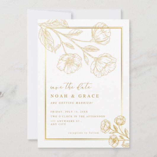 White Brown Modern redt de datum uitnodiging (Voorkant)