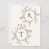 White Brown Rustic Floral Free Wedding Invitation Kaart (Achterkant)