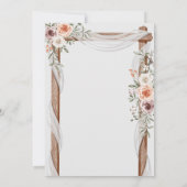 White Brown Rustic Floral Wedding Invitation Kaart (Achterkant)
