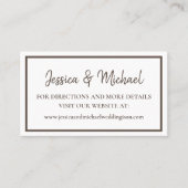 White Brown Script Wedding Website Visitekaartje (Voorkant)