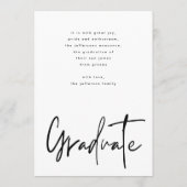 White Brush Afstuderen Foto Afstuderen Aankondiging (Achterkant)