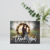 White Brush Calligraphy Script Weddenschap Harteli Briefkaart (Staand voorkant)