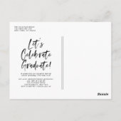 White Brush Kalligrafie Klasse van 2025 Afstuderen Briefkaart (Achterkant)