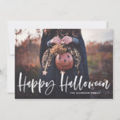 White Brush Lettering Overlay Happy Halloween Kaar (Voorkant)