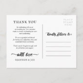 White Brush Script Twigs Harting You Wedding Photo Aankondigingskaart (Achterkant)