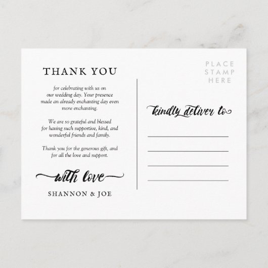 White Brush Script Twigs Harting You Wedding Photo Aankondigingskaart (Achterkant)