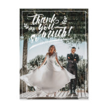 White Brush Script Twigs Harting You Wedding Photo