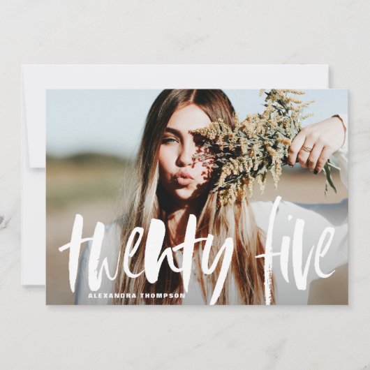 White Brush Typography Afstuderen Invitation II Kaart (Voorkant)