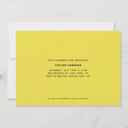 White Brush Typography Afstuderen Invitation II Kaart (Achterkant)