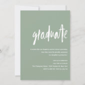 White Brush Typography Afstuderen Invitation Kaart (Achterkant)