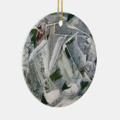White Brushstrokes-Hand Painted Rustic Wabi Sabi Keramisch Ornament (Rechts)