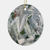 White Brushstrokes-Hand Painted Rustic Wabi Sabi Keramisch Ornament (Links)