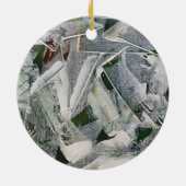 White Brushstrokes-Hand Painted Rustic Wabi Sabi Keramisch Ornament (Achterkant)