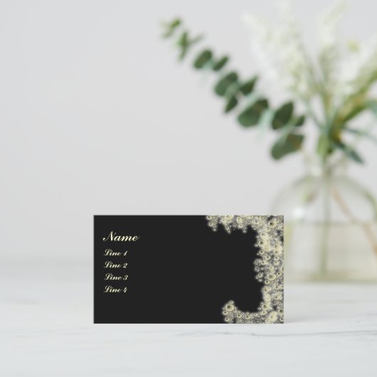 White Bubbles patroon op zwart Visitekaartje (Staand voorkant)