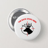 White Buck Stops here1 Ronde Button 5,7 Cm (Voorkant /achterkant)