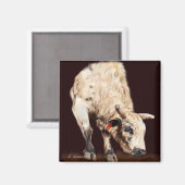 White Bucking Rodeo Bull Magneet (Voorkant / Achterkant)