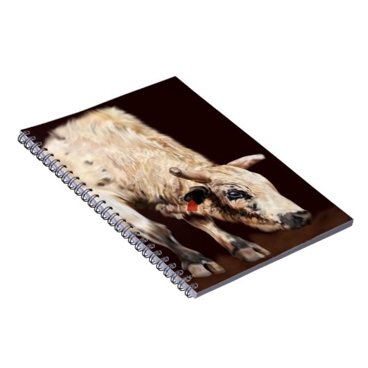 White Bucking Rodeo Bull Notitieboek (Rechterzijde)