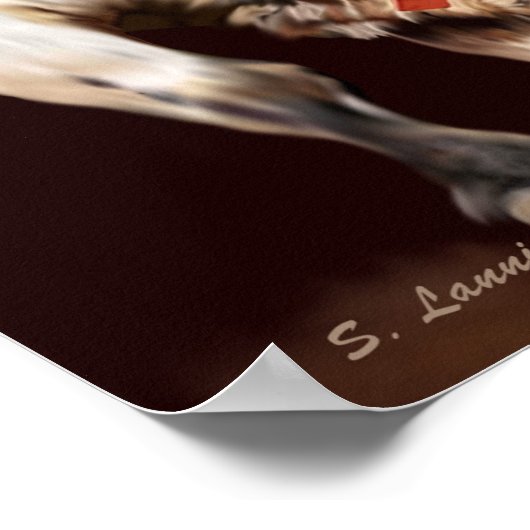 White Bucking Rodeo Bull Poster (Hoek)