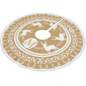 White Bucks Antlers Gold Monogrammed Kerstboom Rok (Gekanteld)