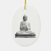 White Buddha Statue Keramisch Ornament (Voorkant)