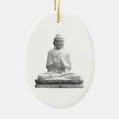 White Buddha Statue Keramisch Ornament (Achterkant)