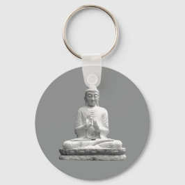 White Buddha Statue Sleutelhanger