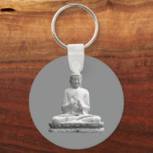 White Buddha Statue Sleutelhanger (Voorkant)