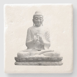 White Buddha Statue Stenen Onderzetter