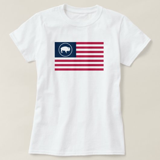 White Buffalo American Flag Woman's Shirt (Design voorkant)