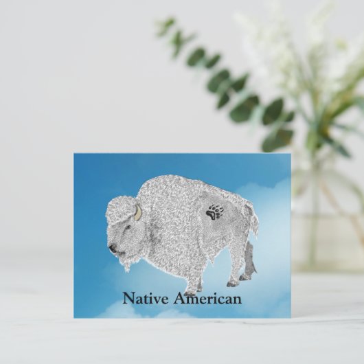 White Buffalo Briefkaart (Staand voorkant)