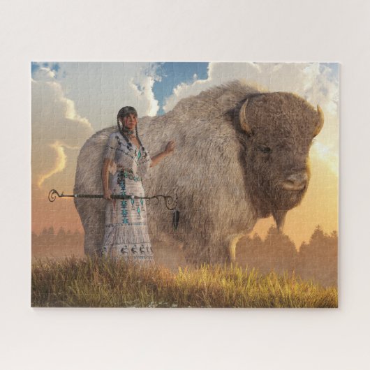 White Buffalo Calf Woman Legpuzzel (Horizontaal)