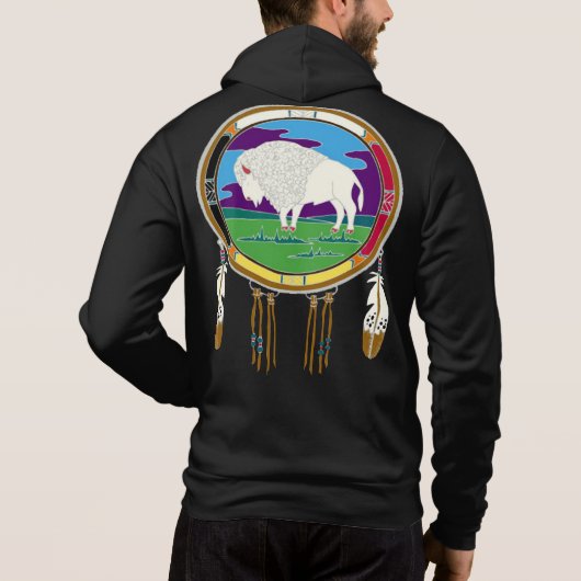 White Buffalo Fleece Zip Hoodie (Achterkant)