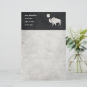 White Buffalo Full Moon Grey Briefpapier (Staand voorkant)