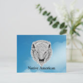 White Buffalo Head Briefkaart (Staand voorkant)