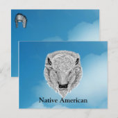 White Buffalo Head Briefkaart (Voorkant / Achterkant)