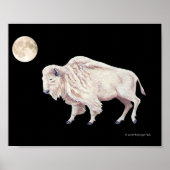 White Buffalo Koe Full Moon Poster (Voorkant)