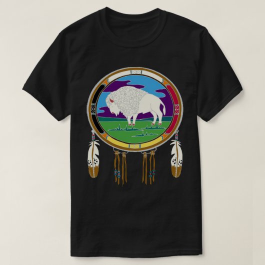White Buffalo Mannen Basic Dark T-Shirt (Design voorkant)