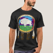 White Buffalo Mannen Basic Dark T-Shirt (Voorkant)
