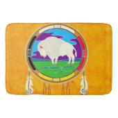 White Buffalo Native American Bath Mat (Voorkant)