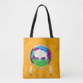 White Buffalo Native American Canvas tas (Voorkant)