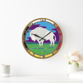 White Buffalo Native American Clock Grote Klok (Huis)