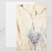 White Buffalo Native American Stationery Briefpapier (Voorkant / Achterkant)
