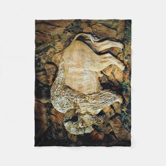 "White Buffalo" original art Fleece Deken (Voorkant)