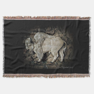 "White Buffalo" original artThrow Blanket Deken