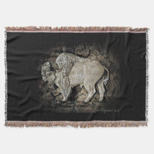 "White Buffalo" original artThrow Blanket Deken (Voorkant)