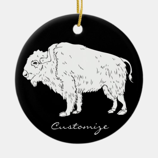 White Buffalo Thunder_Cove Keramisch Ornament (Voorkant)