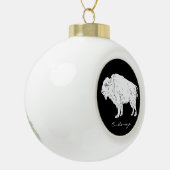 White Buffalo Thunder_Cove Keramische Bal Ornament (Links)