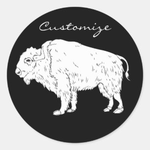 White Buffalo Thunder_Cove Ronde Sticker