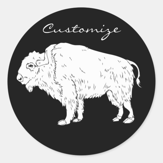 White Buffalo Thunder_Cove Ronde Sticker (Voorkant)